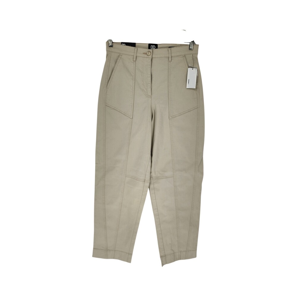 Dee Ocleppo Mid Rise Cropped Trouser Pants Size 6 Beige